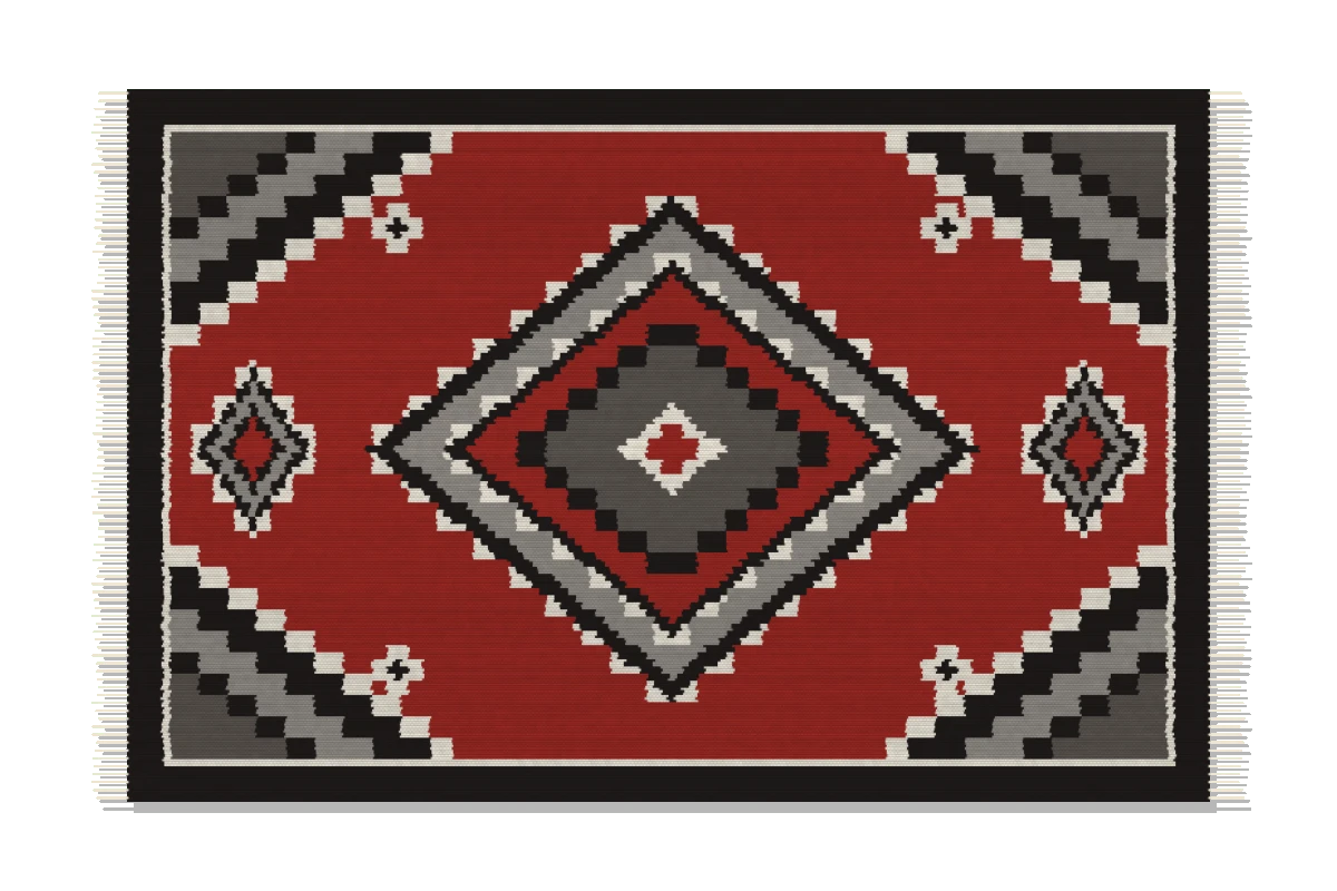 The Navajo rug: a serrated diamond on Ganado red