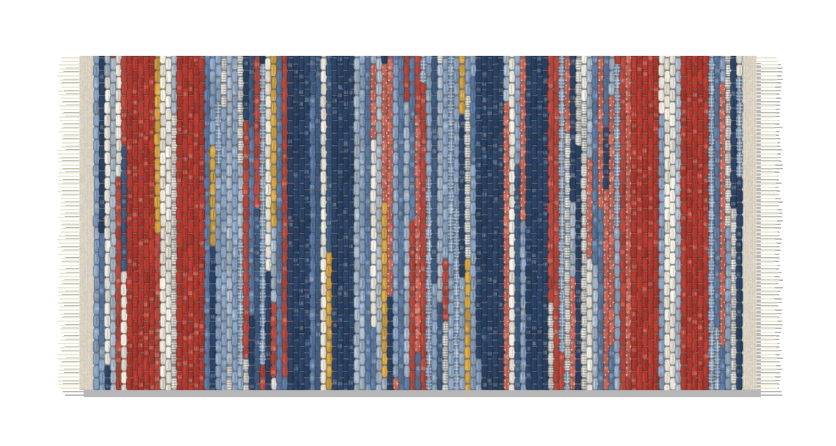 The Trasmatta rug: a striped rag runner woven from old fabric